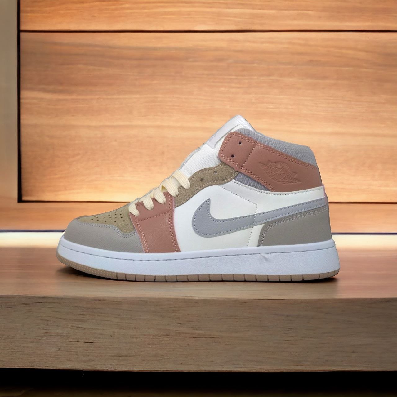Air Jordan 1 || Colour – Grey & Desert Coral || High Neck || Grade – OEM