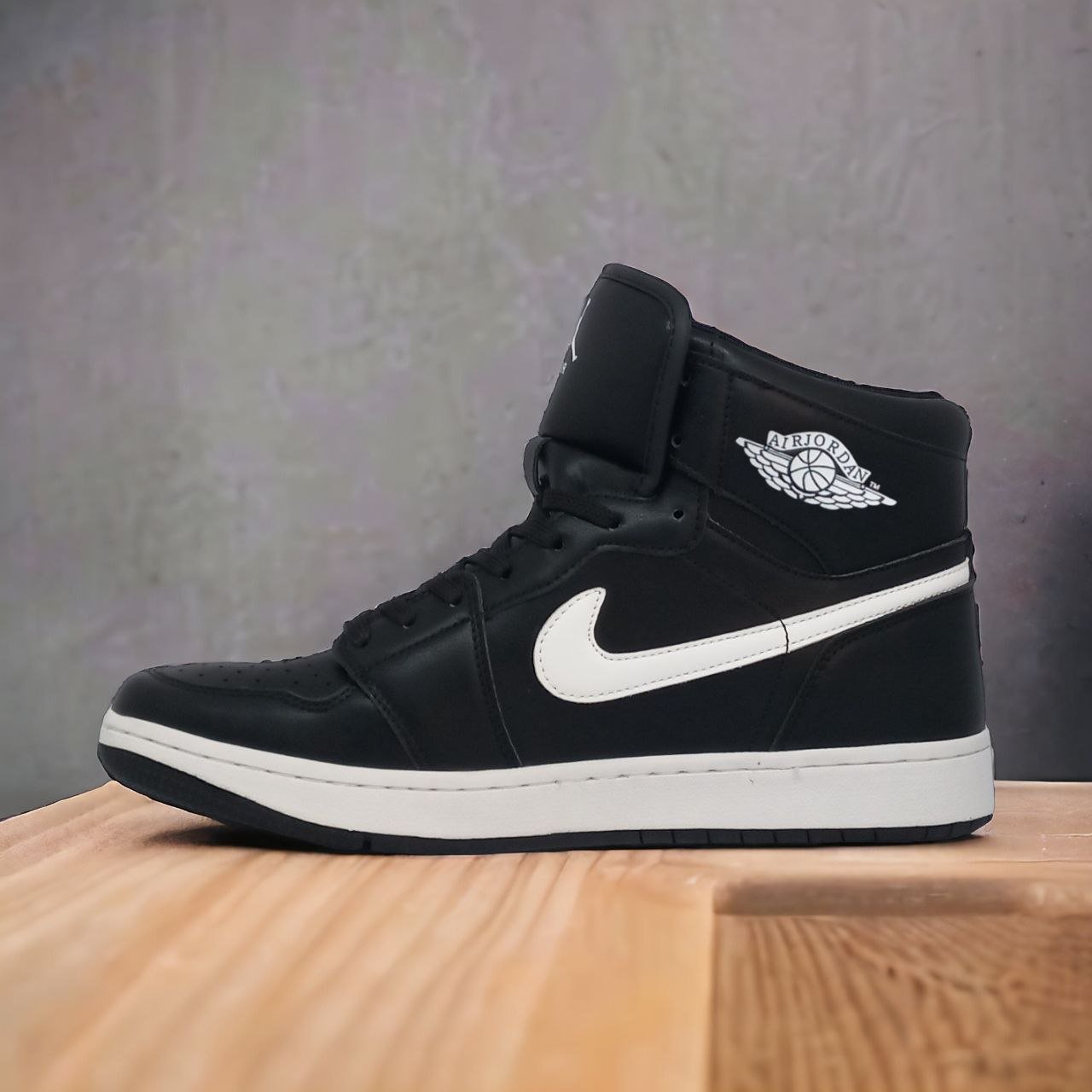 Air Jordan 1 || Color – Black With White logo || High Neck || Grade – 1:1
